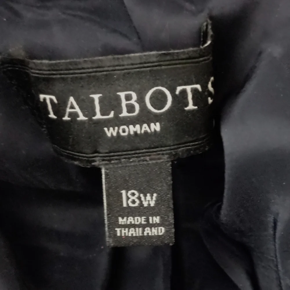 Talbots Plaid Wool Blend Jacket 18W Pea Coat Pocket Swing Lined Oversized Collar - Picture 11 of 16